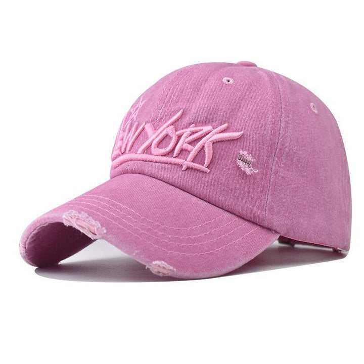 Men's Distressed Casual Embroidered Cap Bowlift