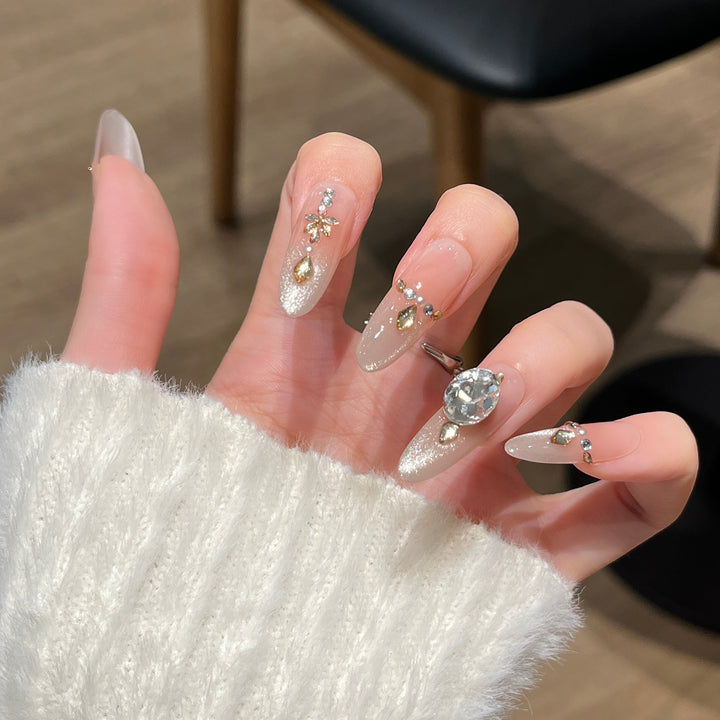 Artistic Press-On Nail Set Bowlift