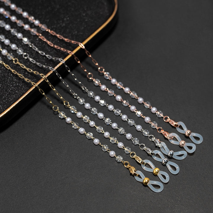 Crystal and Pearl Beaded Eyewear Chain Bowlift