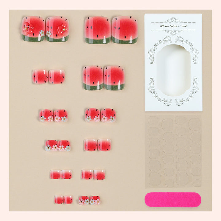 Artistic Fruit Pattern Press-On Nails Bowlift