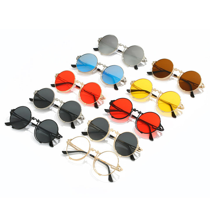 Women's stylish round metal sunglasses with artistic designs Bowlift