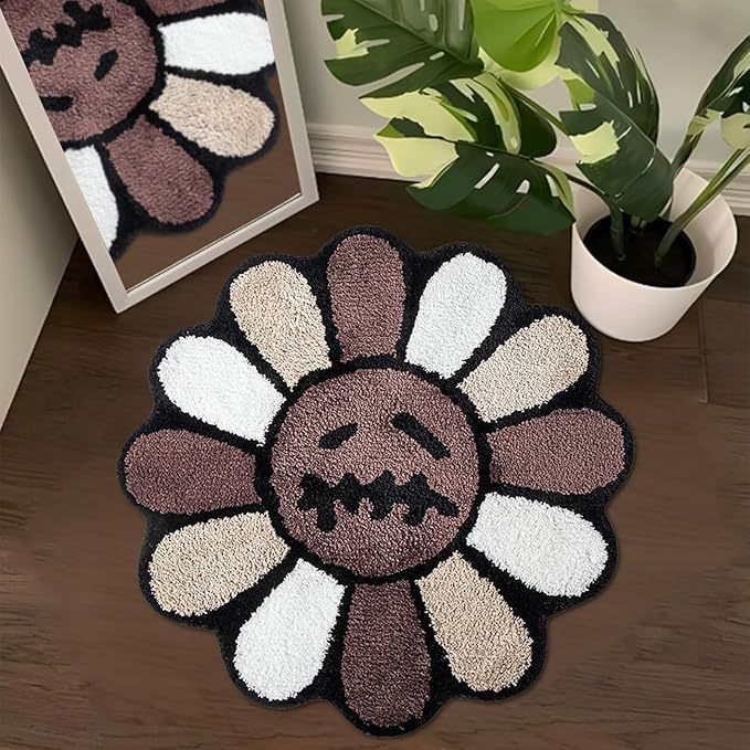 Floral-Shaped Plush Area Rug