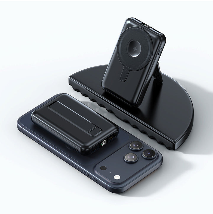 Compact Magnetic Power Bank with Stand Function Bowlift