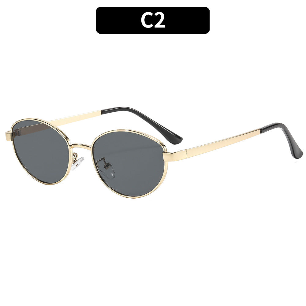 Modern Oval Frame Sunglasses