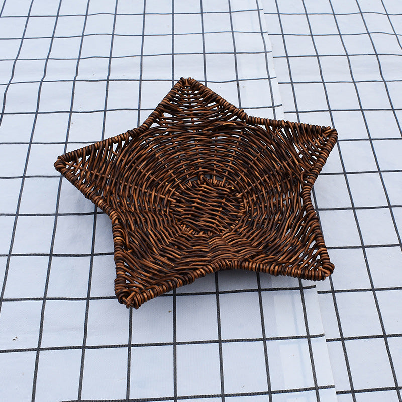 Handmade Star-Shaped Woven Basket Bowlift