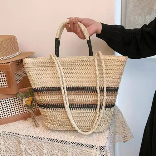 Handmade basket bag with modern patterns Bowlift