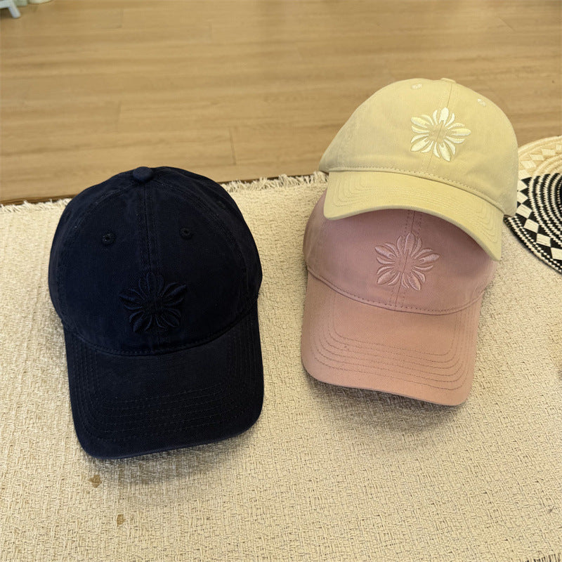 Women's Floral Embroidered Baseball Cap Bowlift