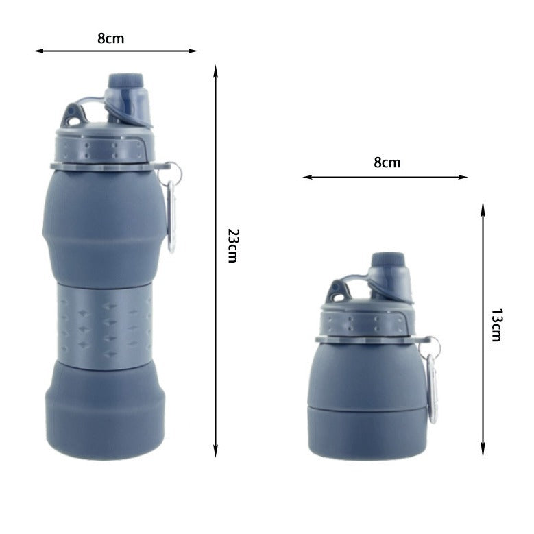 Women's collapsible silicone drinking bottle with practical clip Bowlift