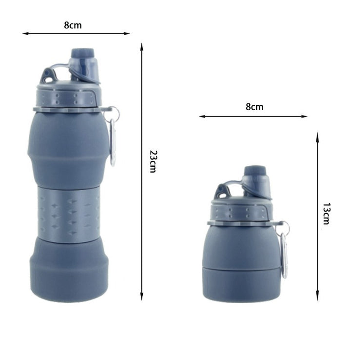 Women's collapsible silicone drinking bottle with practical clip Bowlift