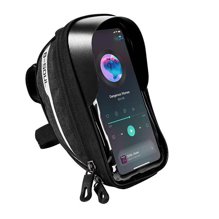 touchscreen handlebar phone bag with waterproof shell and reflective strip Bowlift