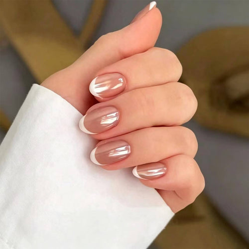 Elegant French Tip Nail Art Set Bowlift