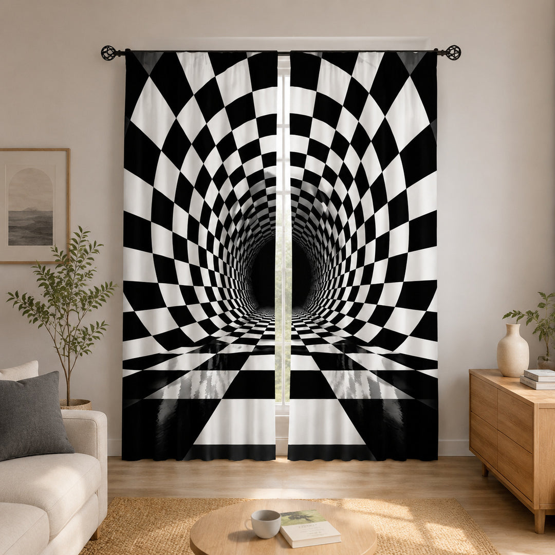 Abstract Patterned Window Curtains