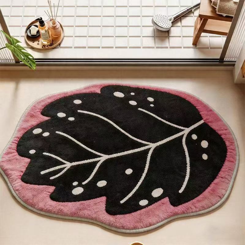 Leaf-Shaped Plush Bath Mat