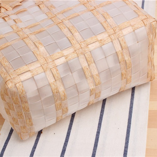Modern basket bag with refined stripes Bowlift