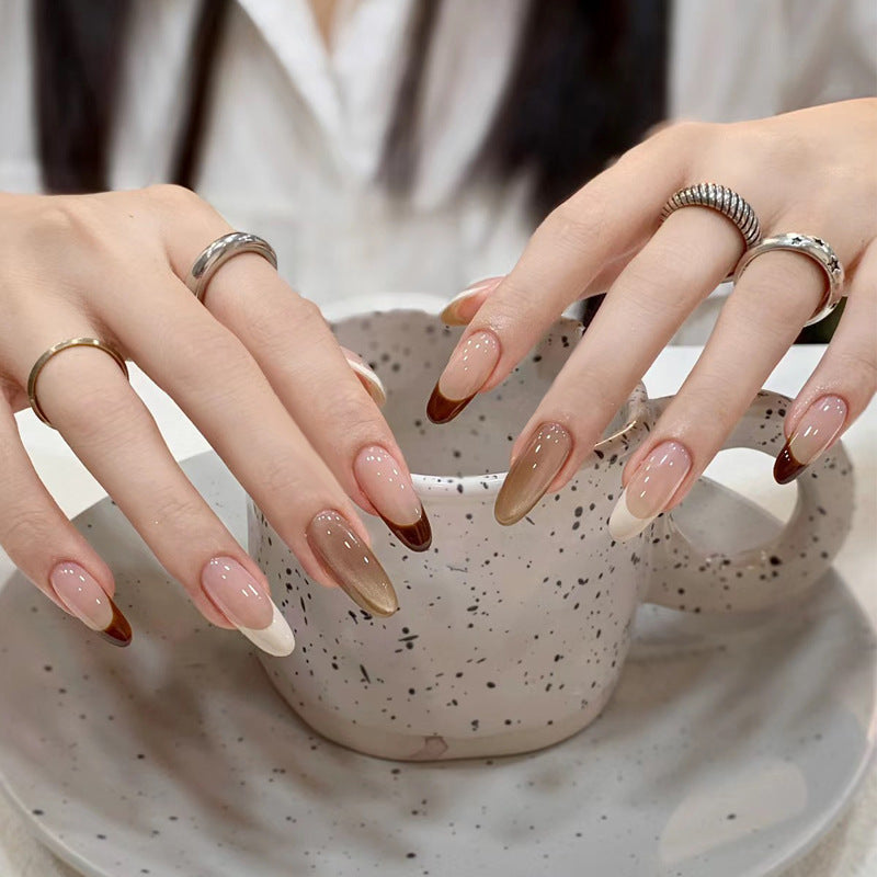 Stylish Press-On Nail Tips with Leopard Design Bowlift