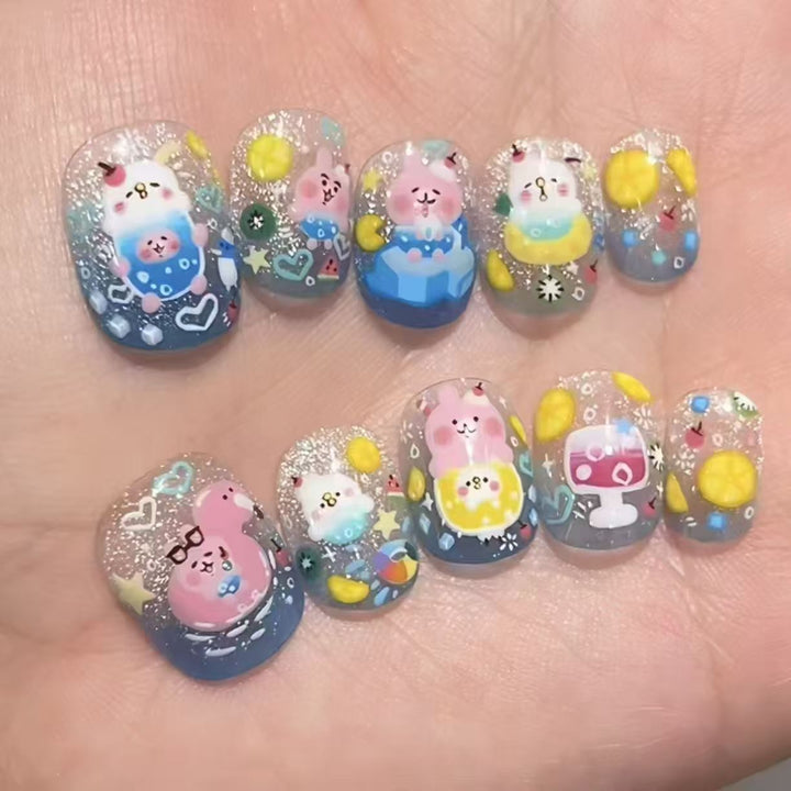 Playful Character-Themed Nail Art Set Bowlift
