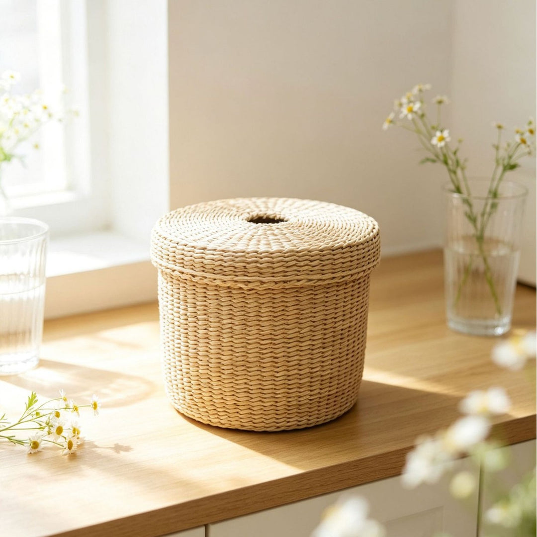 Decorative Woven Tissue Box Cover Bowlift