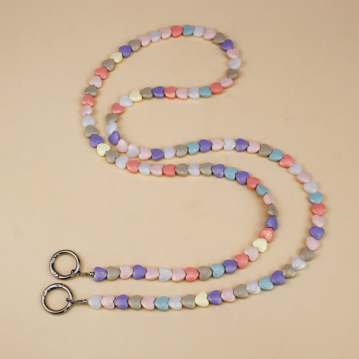 Heart-Designed Beaded Eyewear Chain Bowlift
