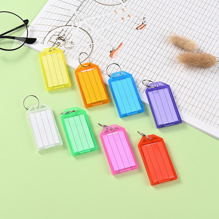 Unisex label tag with transparent sleeve and three writable fields Bowlift
