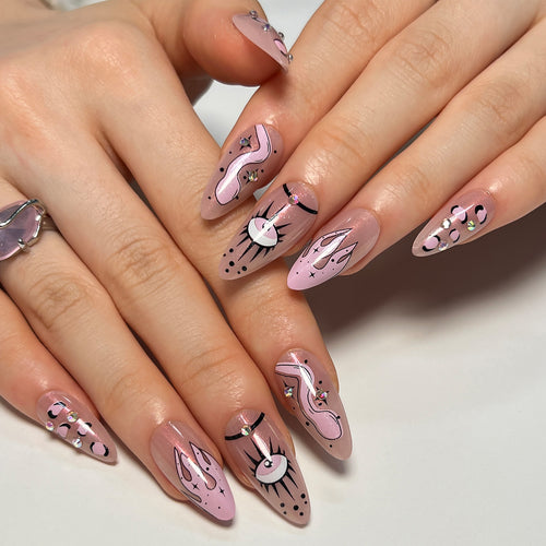 Artful nail art with extravagant designs and sparkling accents Bowlift