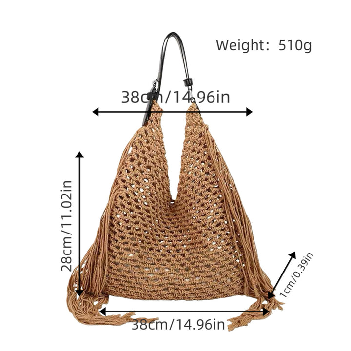 Structured beach bag with fringe details Bowlift