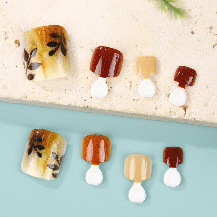 Artificial nail set with flower embossed design Bowlift