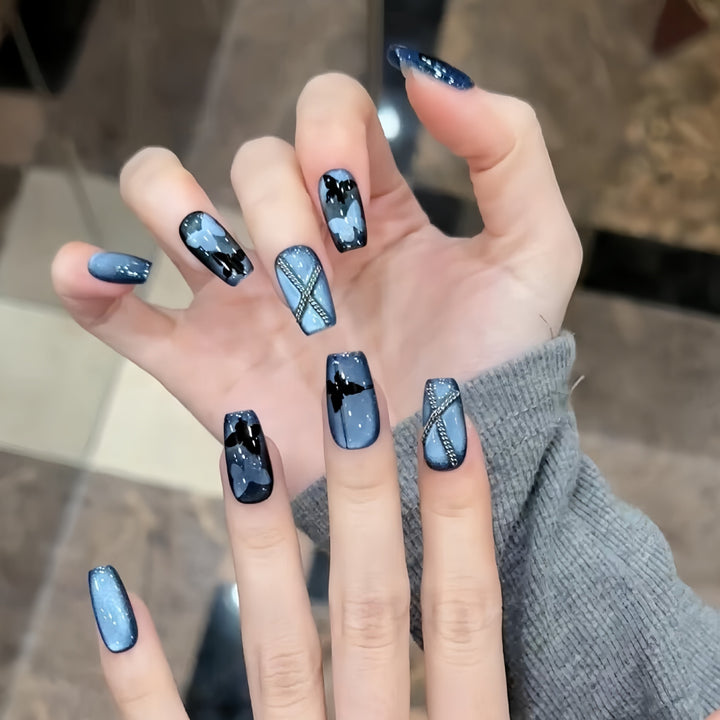 Glamorous artificial nails with fashionable butterfly design Bowlift