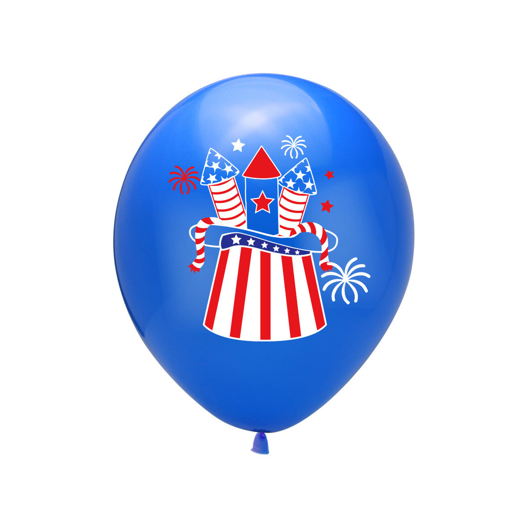 Unisex latex balloon printed with patriotic USA heart and lettering design Bowlift
