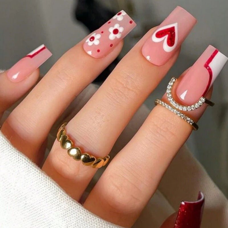 Artistic Floral Ombre Nail Tips Bowlift