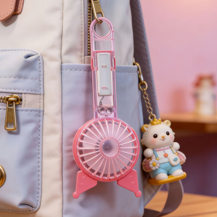 Women's portable hand fan with cute bunny design Bowlift