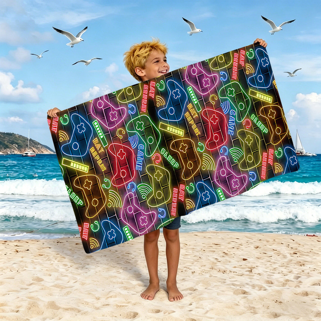 Boys beach towel with game console motif Bowlift