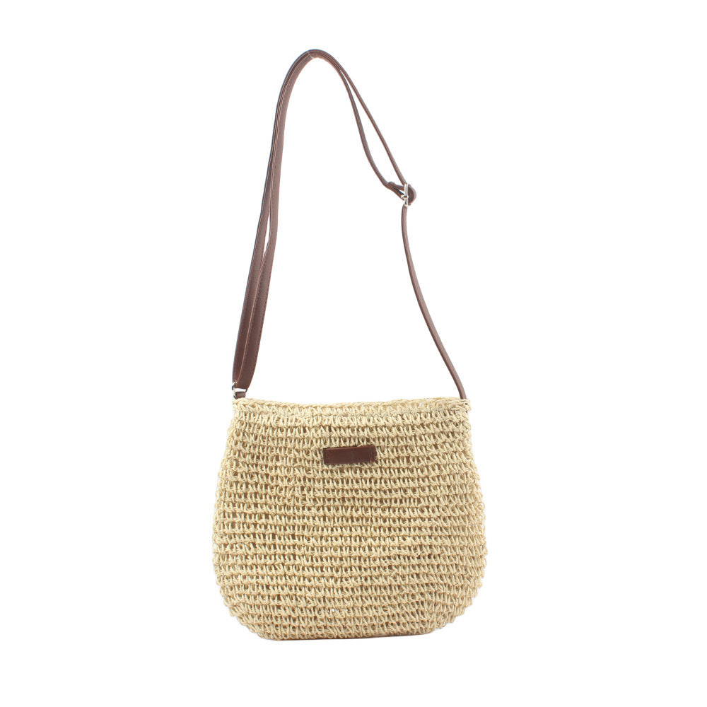 Shoulder bag made of handwoven natural material with adjustable shoulder strap Bowlift