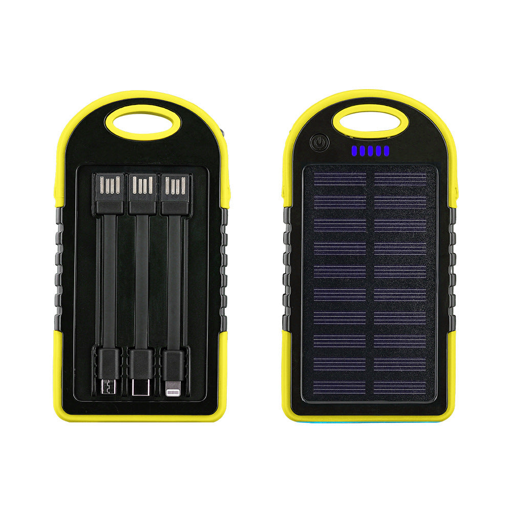 Portable Solar Power Bank with Integrated Cable Management and Fast Charging Function Bowlift