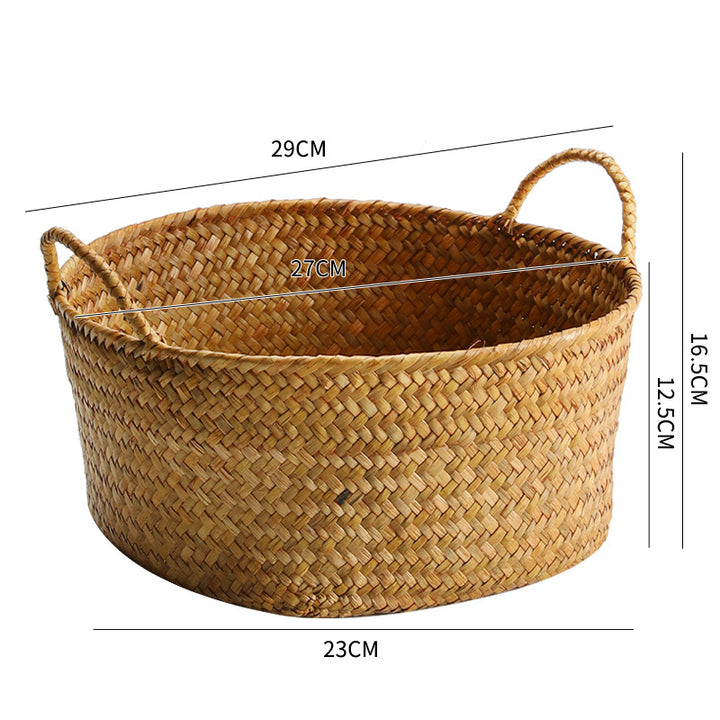 Spacious Woven Storage Basket with Ergonomic Handles Bowlift