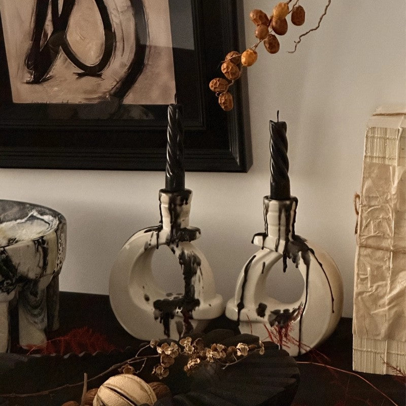 Artistic Candle Holder with Unique Drip Design