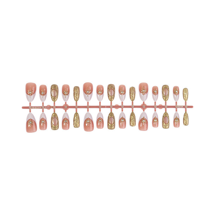 Acrylic nail set with luxurious flower decorations Bowlift