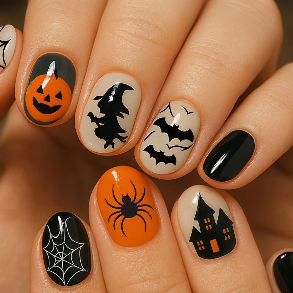 Halloween Themed Press-On Nail Art Kit Bowlift