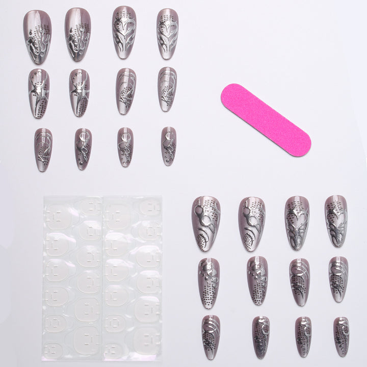 Acrylic nail kit with extravagant 3D designs and glamorous embellishments Bowlift