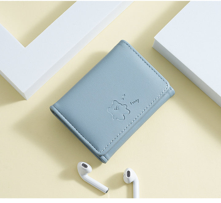 Cute Leather Tri-Fold Wallet Bowlift