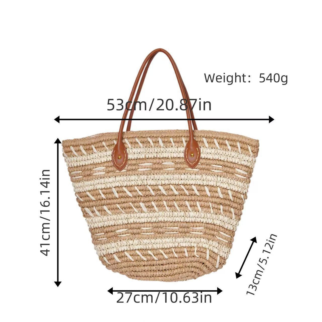 Bast-Beach bag with Elegant Structured Design Bowlift