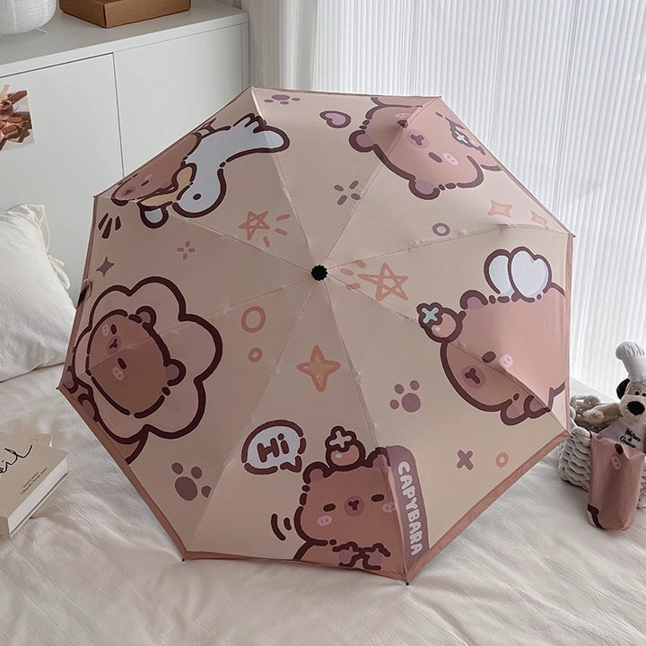 Women's high-quality folding umbrella with playful animal motif Bowlift