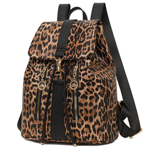 Chic Animal Print Backpack