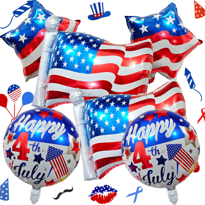 Unisex large foil balloon in USA flag shape with self-sealing valve and reusable Bowlift