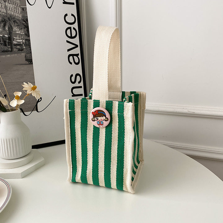 Striped Canvas Tote Bag