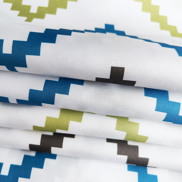 Geometric Zigzag Print Shower Curtain Bowlift