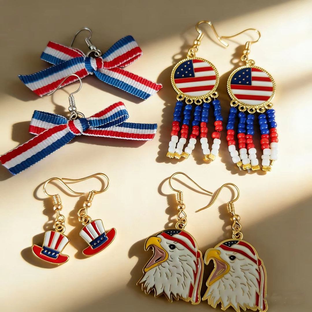 Women's nan grosgrain ribbon bow dangle earrings with fishhook findings and lightweight design Bowlift