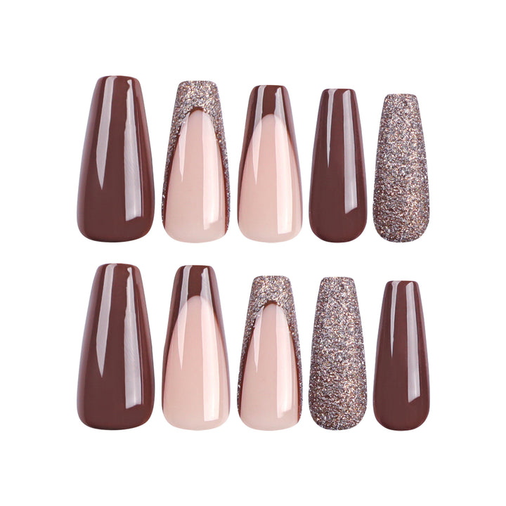 Artful stiletto nails with glitter embellishments Bowlift