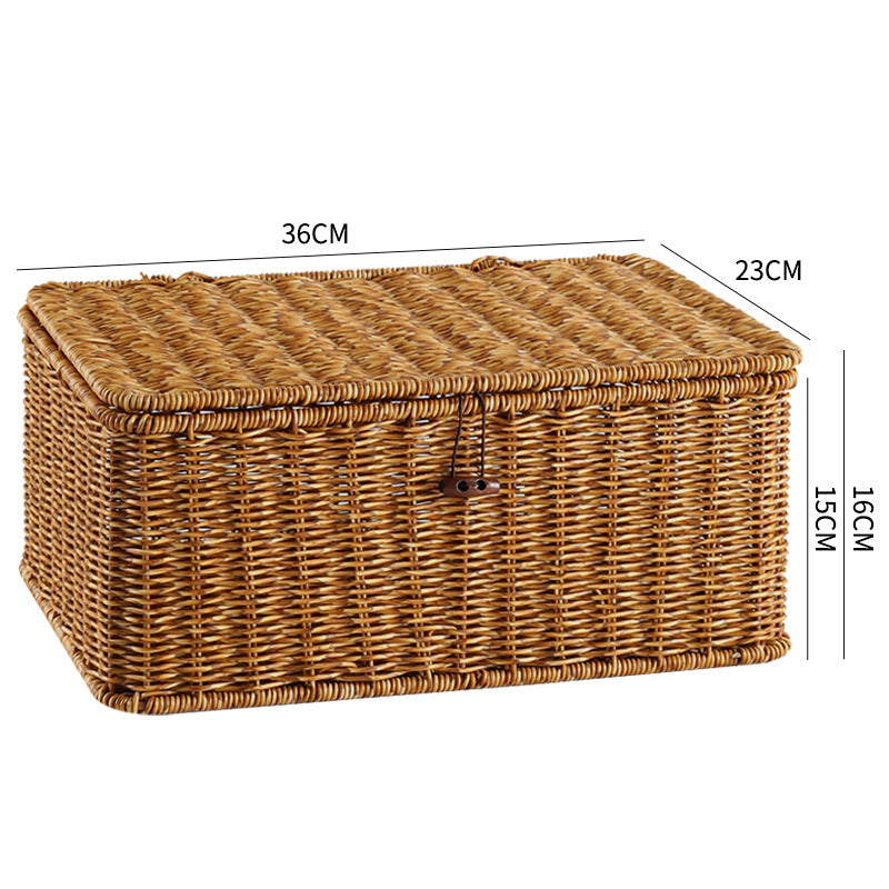 Handcrafted Rectangular Wicker Storage Box Bowlift
