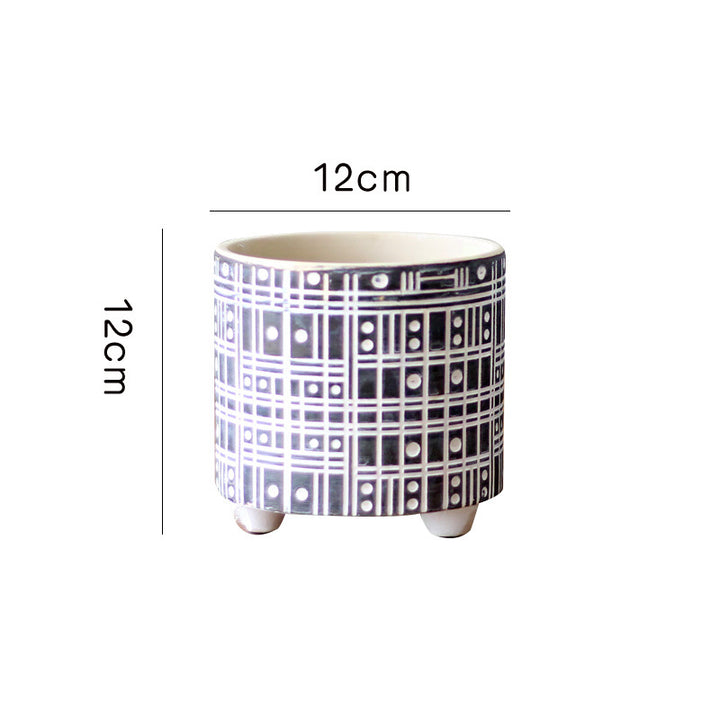 Decorative plant pot with geometric pattern Bowlift
