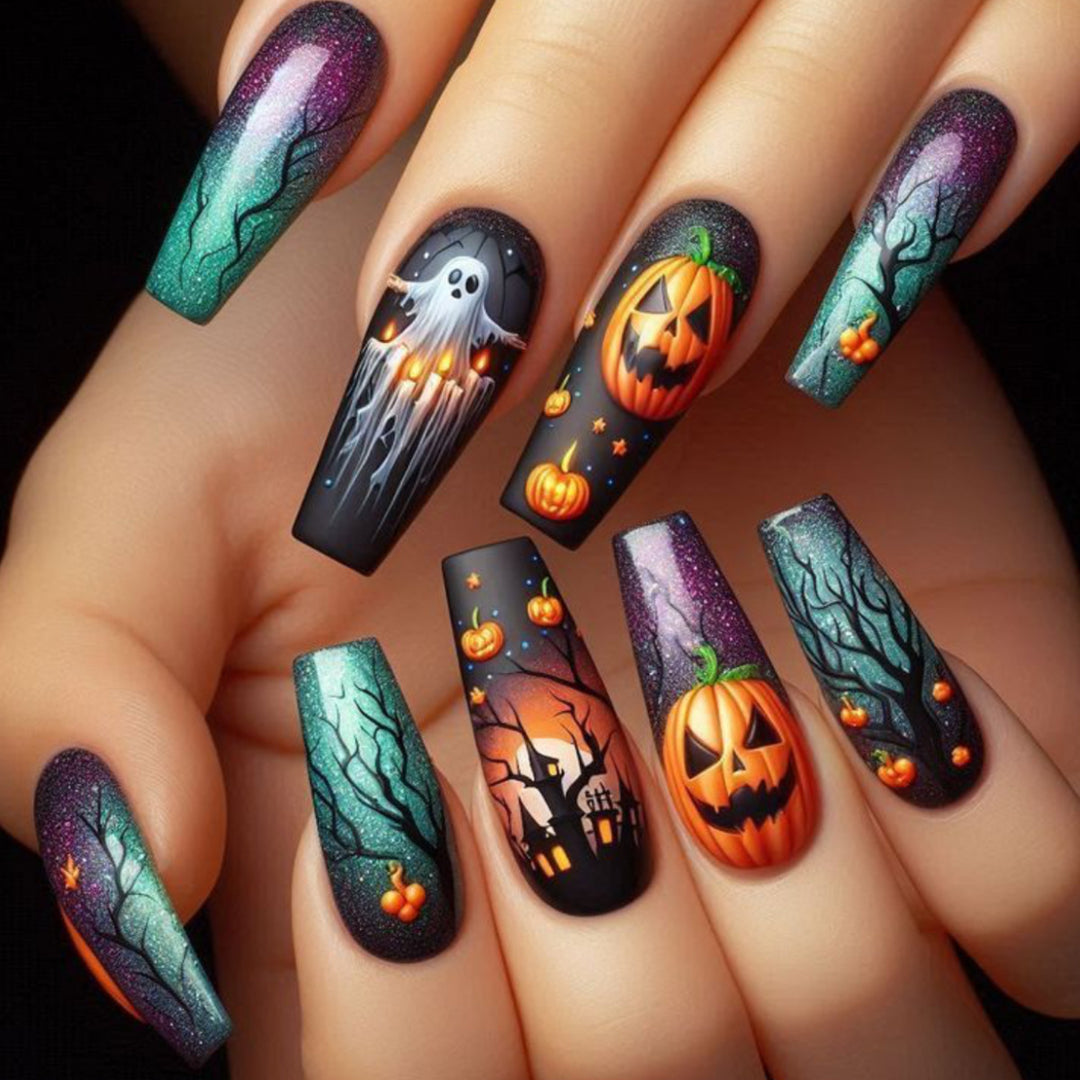 Halloween-Themed 3D Acrylic Nail Art Set Bowlift 1789713451
